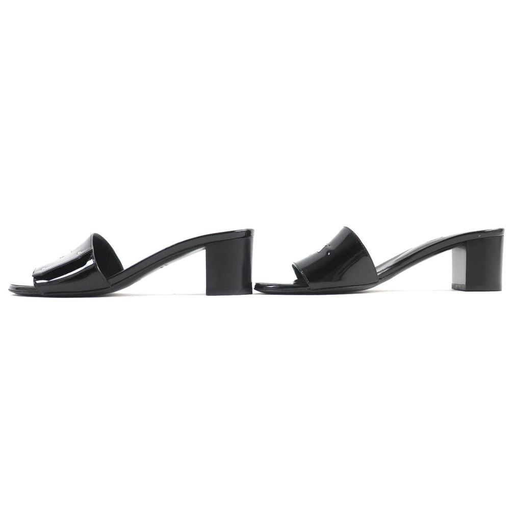 HERMES Sandals 192126Z Main: Patent leather black Very Women 37 Used Authentic