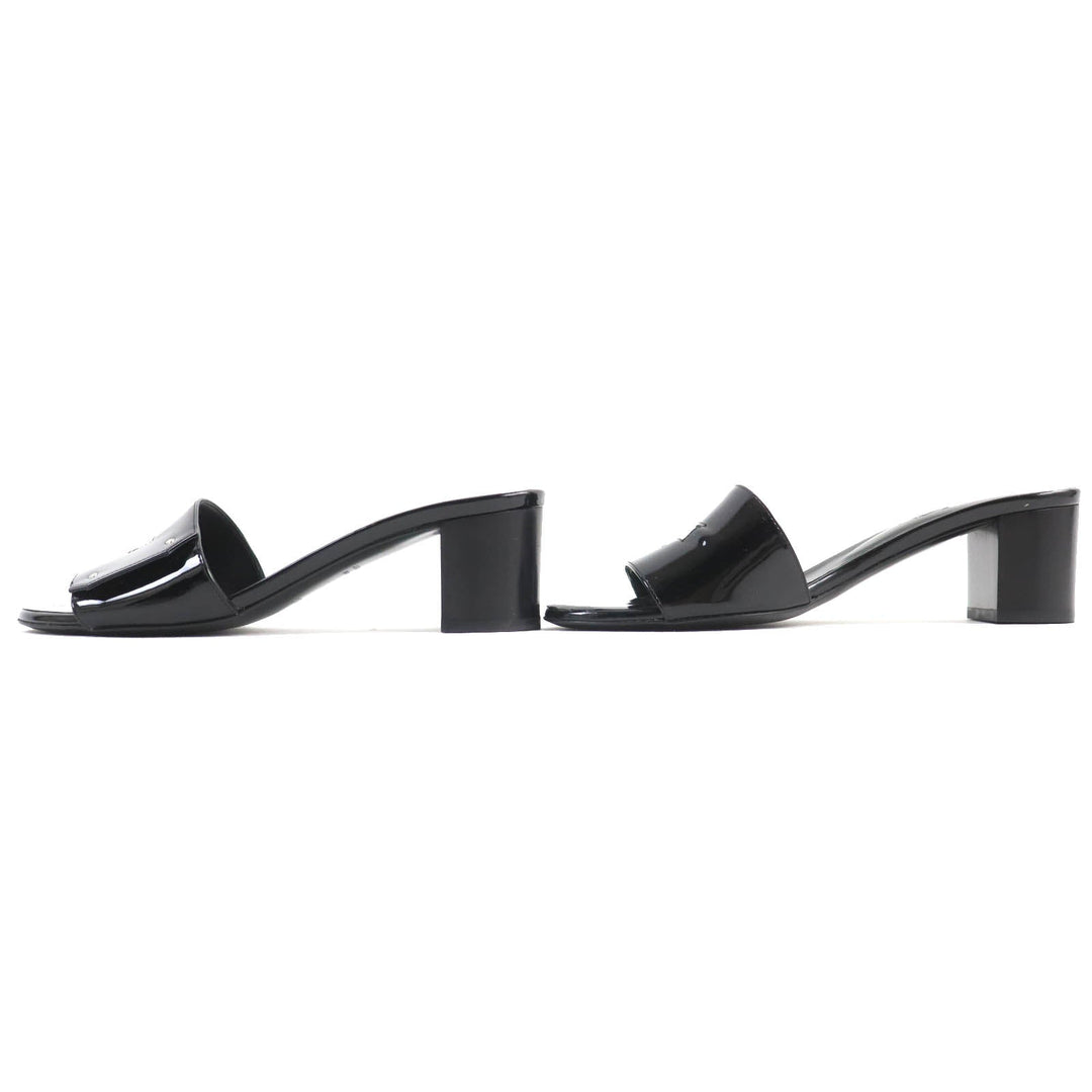 HERMES Sandals 192126Z Main: Patent leather black Very Women 37 Used Authentic