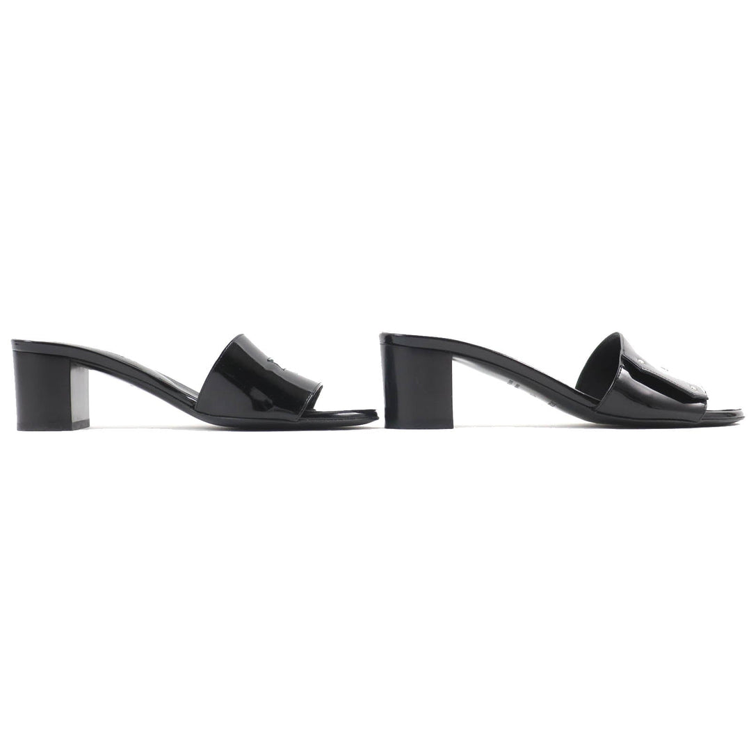 HERMES Sandals 192126Z Main: Patent leather black Very Women 37 Used Authentic
