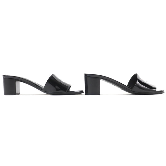 HERMES Sandals 192126Z Main: Patent leather black Very Women 37 Used Authentic