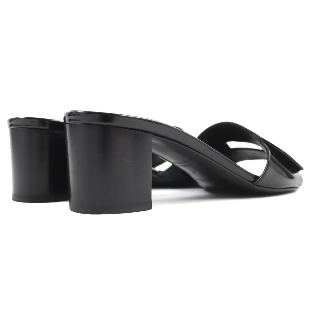HERMES Sandals 192126Z Main: Patent leather black Very Women 37 Used Authentic