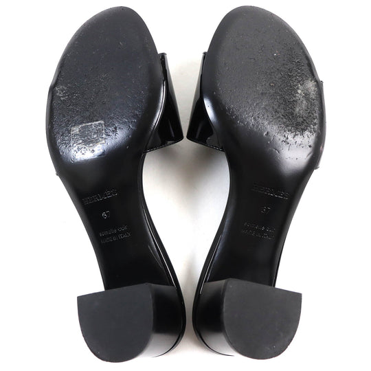 HERMES Sandals 192126Z Main: Patent leather black Very Women 37 Used Authentic