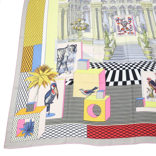 HERMES scarf 243761S Main: 70% cashmere, Main: 30% silk Multi Caljean 140 Grand Theatre Nouveau Women Used Authentic