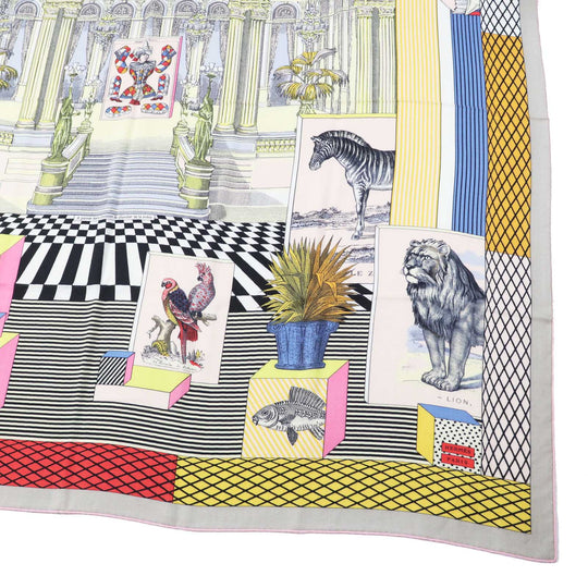 HERMES scarf 243761S Main: 70% cashmere, Main: 30% silk Multi Caljean 140 Grand Theatre Nouveau Women Used Authentic