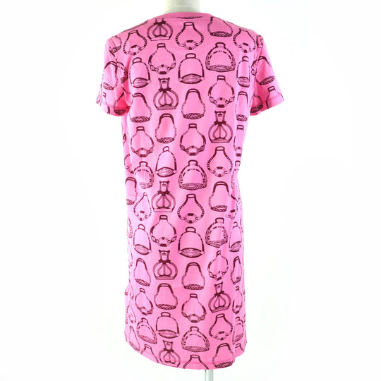 HERMES one piece 3E4510DM Main: 100% cotton pink Stirrup Fantasy Women 36 Used Authentic