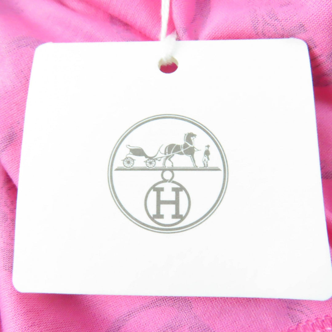 HERMES one piece 3E4510DM Main: 100% cotton pink Stirrup Fantasy Women 36 Used Authentic