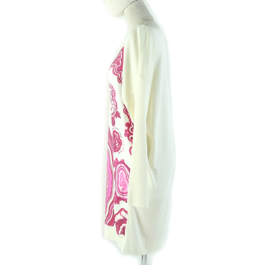 HERMES one piece Printed part: 100% silk Knitted part: 100% silk Ivory pink Women 34 Used Authentic