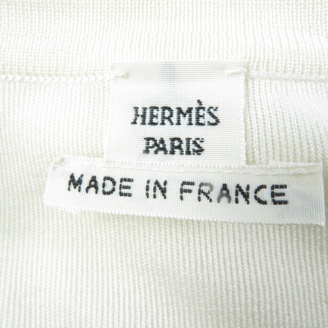 HERMES one piece Printed part: 100% silk Knitted part: 100% silk Ivory pink Women 34 Used Authentic