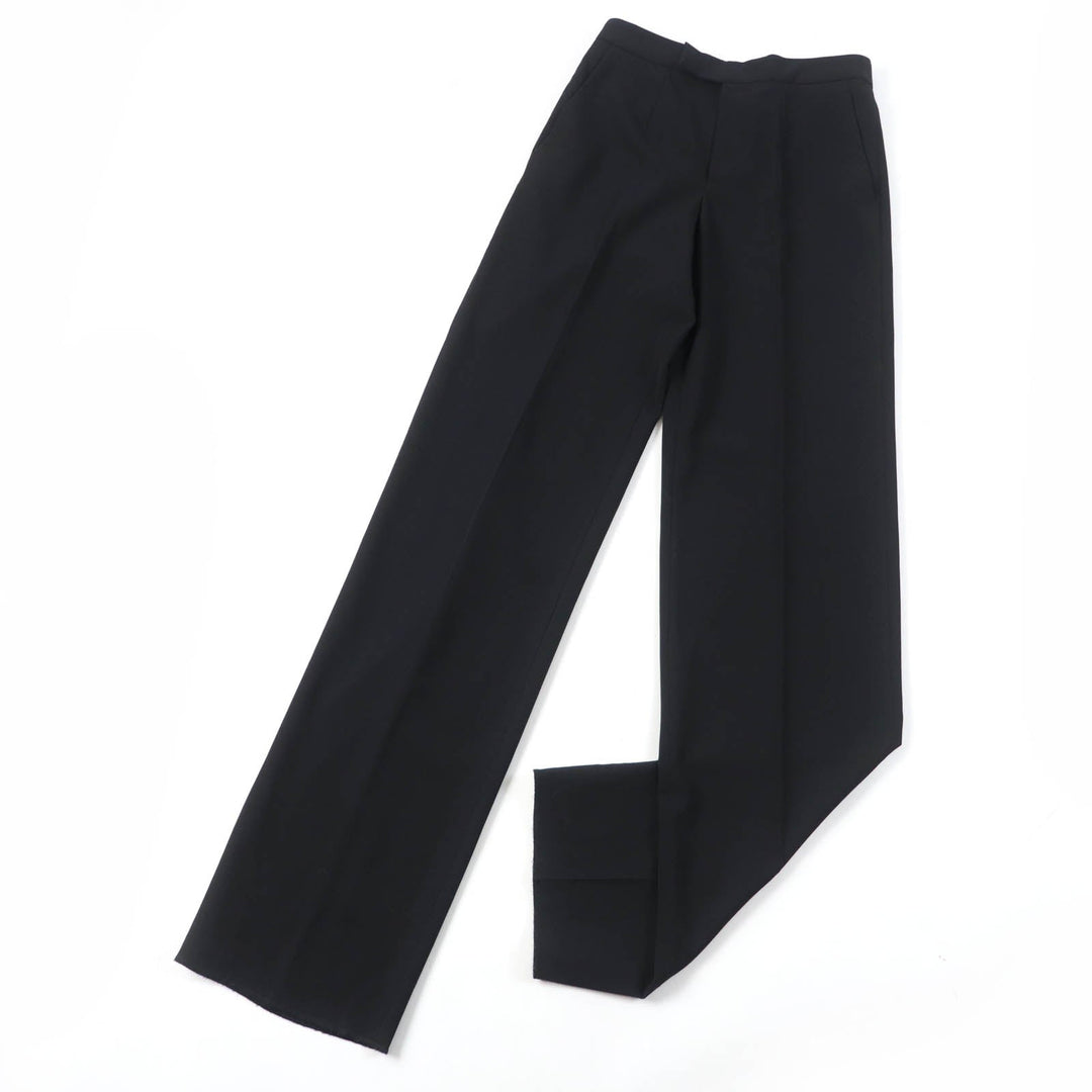 GUCCI Pants Main: 95% wool, Main: 5% polyurethane, Lining: 100% rayon, Part: leather black Women 38 Used Authentic