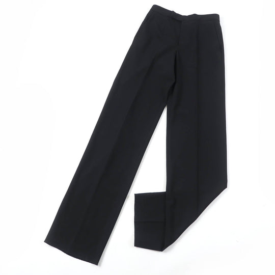 GUCCI Pants Main: 95% wool, Main: 5% polyurethane, Lining: 100% rayon, Part: leather black Women 38 Used Authentic