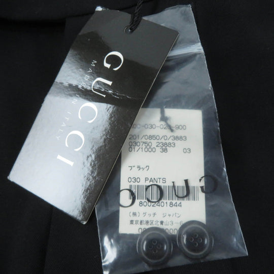 GUCCI Pants Main: 95% wool, Main: 5% polyurethane, Lining: 100% rayon, Part: leather black Women 38 Used Authentic