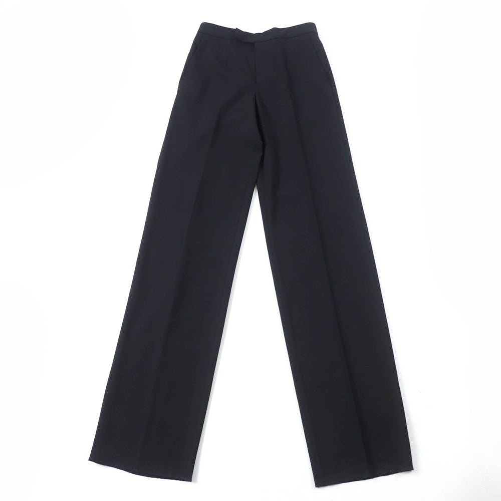 GUCCI Pants Main: 95% wool, Main: 5% polyurethane, Lining: 100% rayon, Part: leather black Women 38 Used Authentic