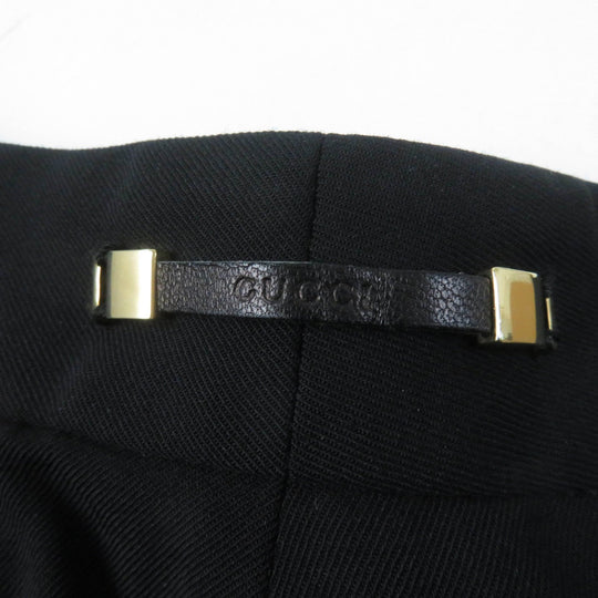 GUCCI Pants Main: 95% wool, Main: 5% polyurethane, Lining: 100% rayon, Part: leather black Women 38 Used Authentic