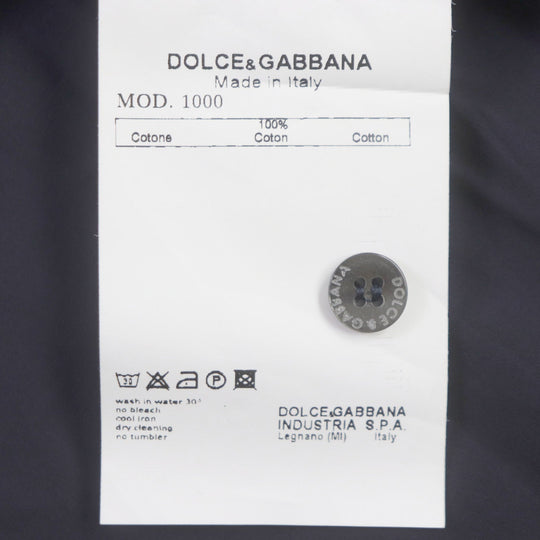 DOLCE&GABBANA Long sleeve shirt Main: 100% cotton Dark Navy Light Blue mens 39 15 1/2 Used Authentic