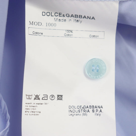 DOLCE&GABBANA Long sleeve shirt Main: 100% cotton Dark Navy Light Blue mens 39 15 1/2 Used Authentic
