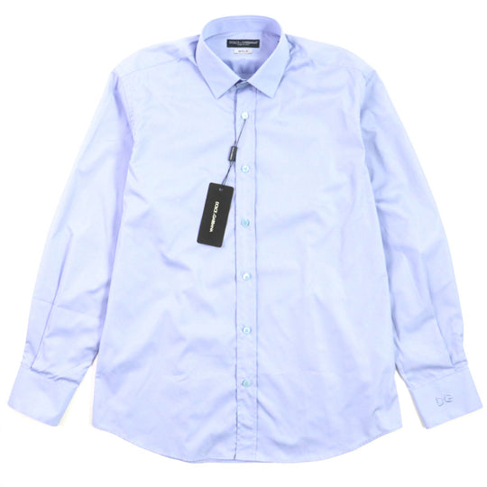 DOLCE&GABBANA Long sleeve shirt Main: 100% cotton Dark Navy Light Blue mens 39 15 1/2 Used Authentic