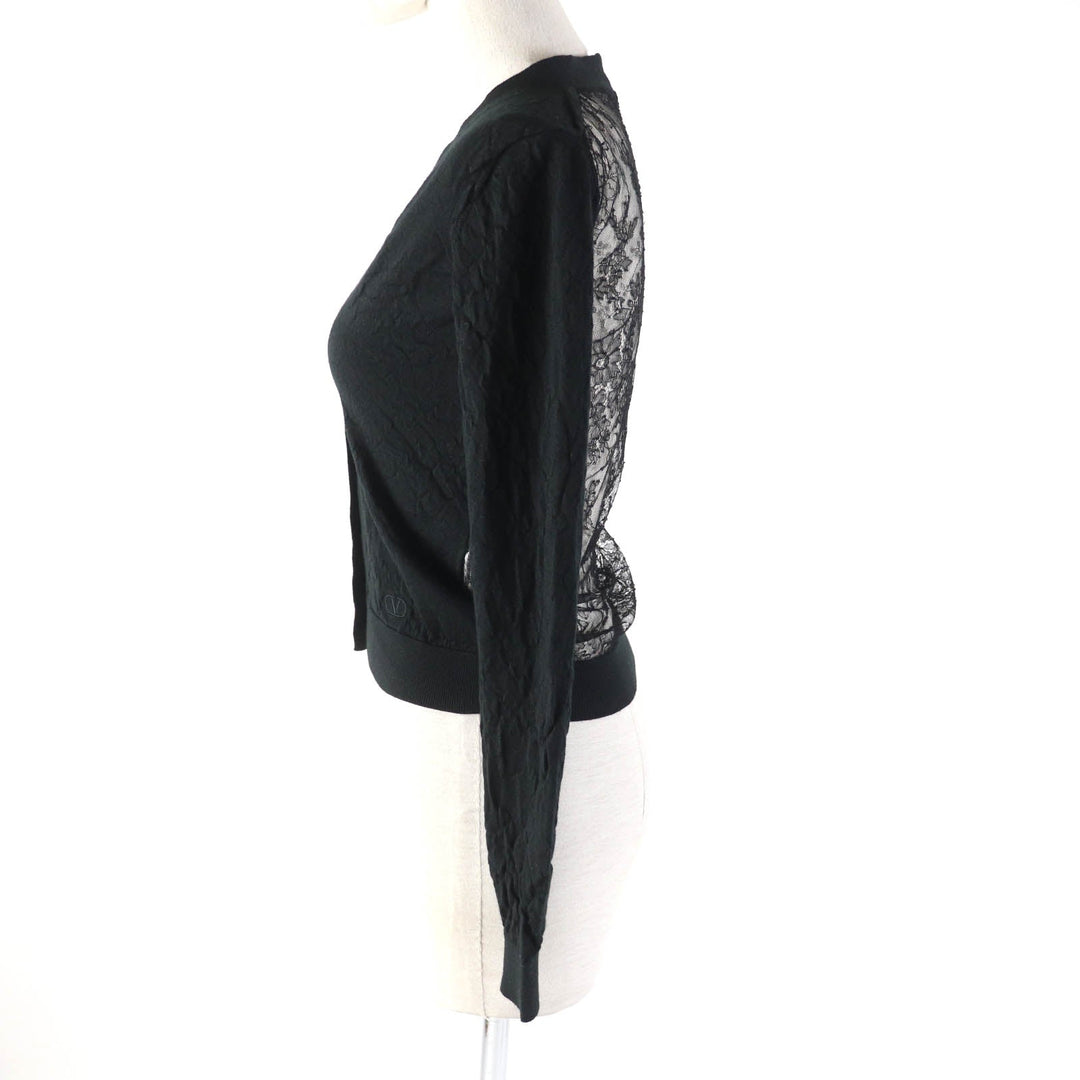 Valentino cardigan Main: 100% wool, part: 100% rayon, part: 72% nylon, part: 28% rayon black Women XS Used Authentic