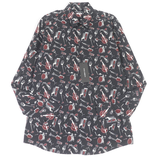 DOLCE&GABBANA Long sleeve shirt Main: 100% cotton black GOLD mens 43 Used Authentic