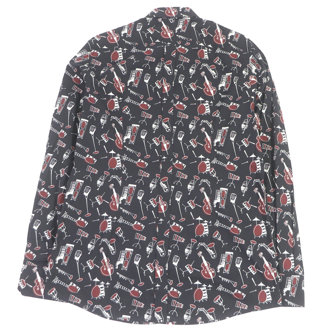 DOLCE&GABBANA Long sleeve shirt Main: 100% cotton black GOLD mens 43 Used Authentic