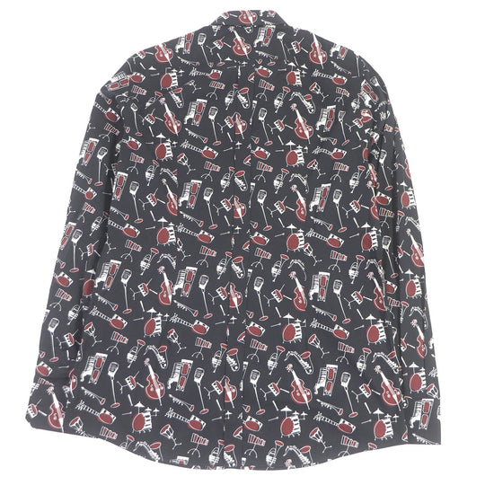 DOLCE&GABBANA Long sleeve shirt Main: 100% cotton black GOLD mens 43 Used Authentic