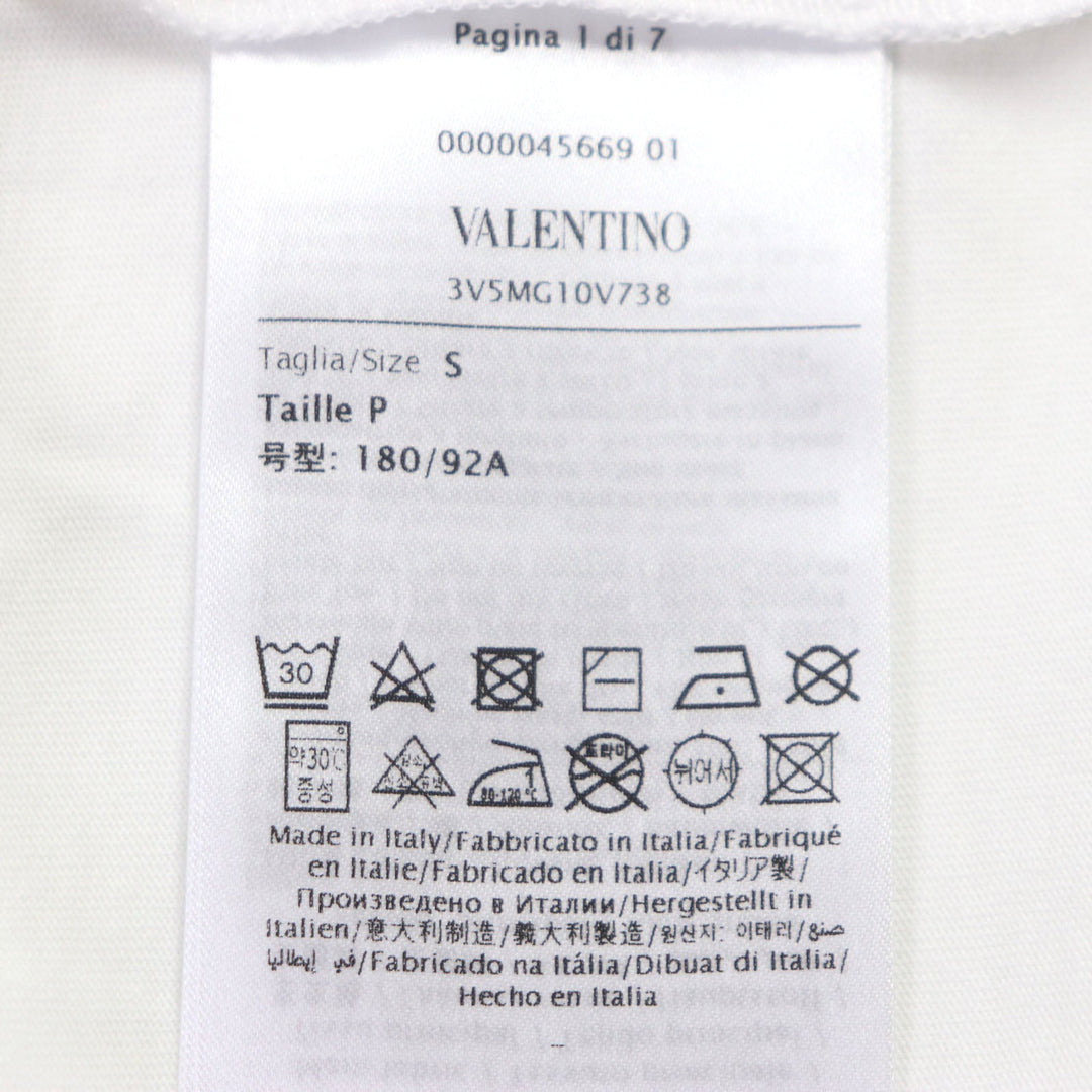 VALENTINO Short sleeve T-shirt 3V5MG10V738 Main: 100% cotton white mens S Used Authentic