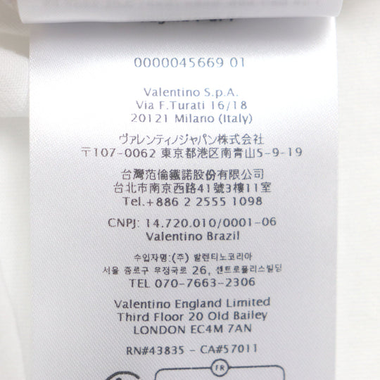 VALENTINO Short sleeve T-shirt 3V5MG10V738 Main: 100% cotton white mens S Used Authentic