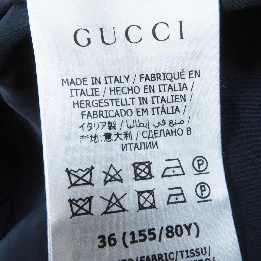 GUCCI one piece 652725 Main: 90% wool, Main: 10% nylon, Part: 49% acetate, Part: 45% acrylic, Part: 6% polyester, Lining: 73% acetate, 27% silk Navy Women 36 Used Authentic