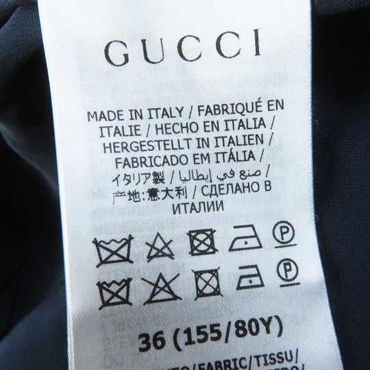 GUCCI one piece 652725 Main: 90% wool, Main: 10% nylon, Part: 49% acetate, Part: 45% acrylic, Part: 6% polyester, Lining: 73% acetate, 27% silk Navy Women 36 Used Authentic