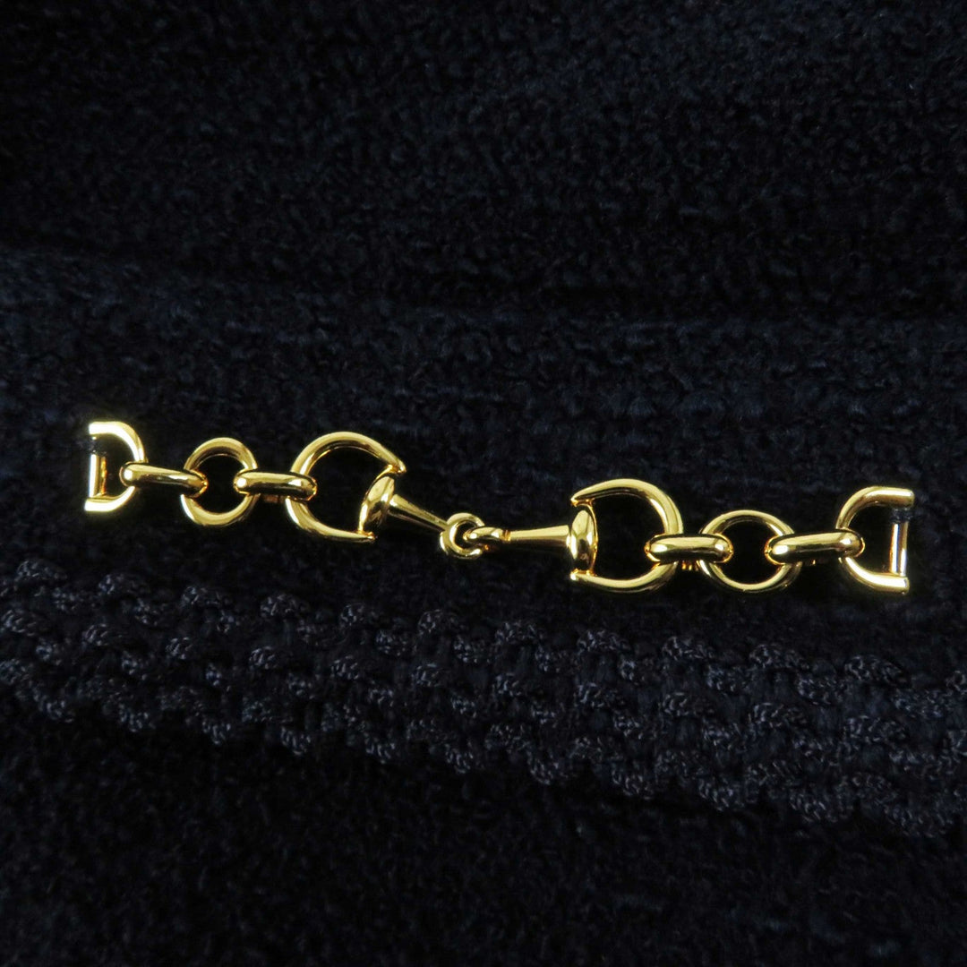 GUCCI one piece 652725 Main: 90% wool, Main: 10% nylon, Part: 49% acetate, Part: 45% acrylic, Part: 6% polyester, Lining: 73% acetate, 27% silk Navy Women 36 Used Authentic