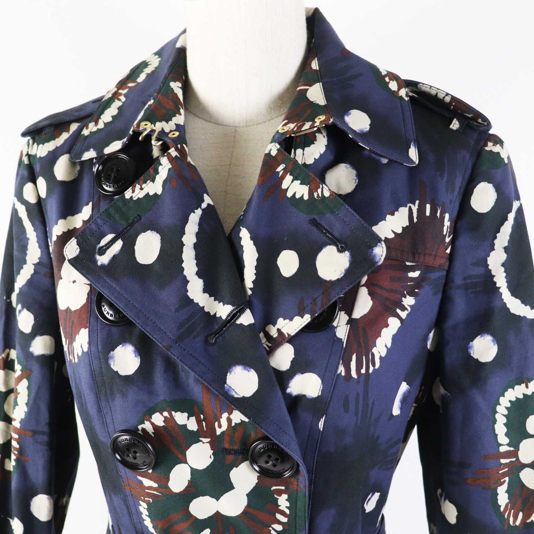 BURBERRY LONDON trench coat 4015581 Outer: 100% cotton, Lining: 100% cotton, Sleeve lining: 60% acetate, 40% cupra, Pocket lining: 65% polyester, 35% cotton Navy blue type Women 38 Used Authentic