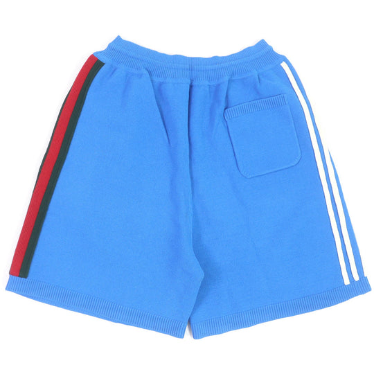 GUCCI Shorts 700480 Main: 83% rayon, Main: 17% polyester, Parts: 97% cotton, 2% nylon, 1% polyurethane, Trim: 83% rayon, 15% polyester, 1% elastane blue mens L Used Authentic