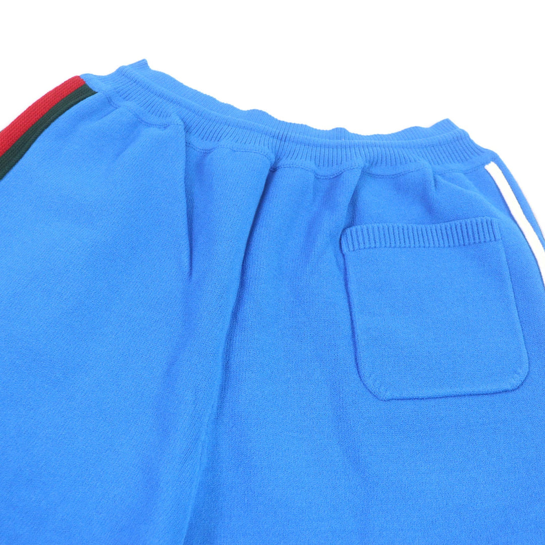 GUCCI Shorts 700480 Main: 83% rayon, Main: 17% polyester, Parts: 97% cotton, 2% nylon, 1% polyurethane, Trim: 83% rayon, 15% polyester, 1% elastane blue mens L Used Authentic