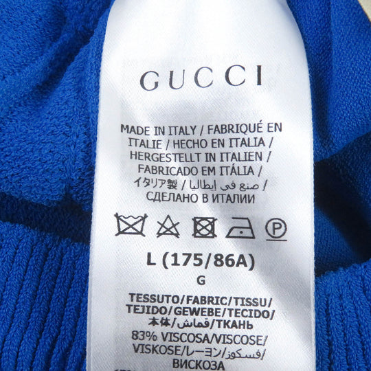 GUCCI Shorts 700480 Main: 83% rayon, Main: 17% polyester, Parts: 97% cotton, 2% nylon, 1% polyurethane, Trim: 83% rayon, 15% polyester, 1% elastane blue mens L Used Authentic