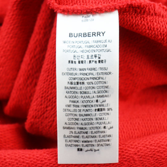 BURBERRY Hoodie 8038129 Main: 100% cotton, Part: 98% cotton, Part: 2% elastane (polyurethane) Red mens S Used Authentic