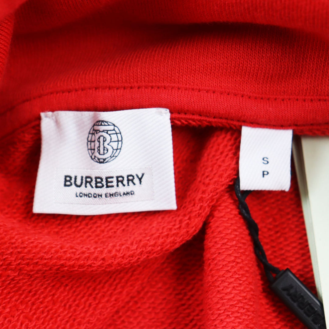 BURBERRY Hoodie 8038129 Main: 100% cotton, Part: 98% cotton, Part: 2% elastane (polyurethane) Red mens S Used Authentic
