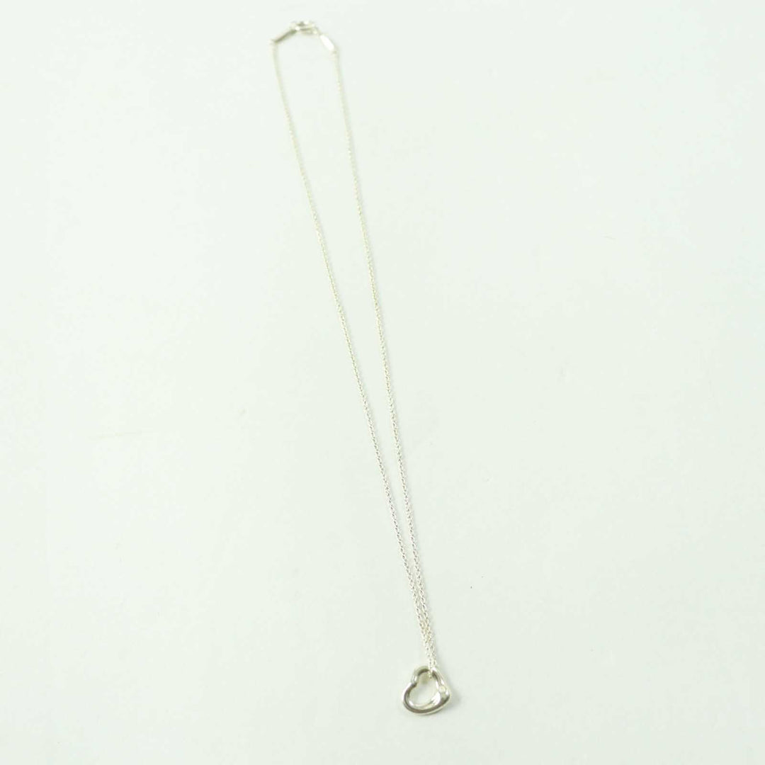 TIFFANY&Co. Necklace Main�FAG925 Silver Petite Open Heart Necklace Women Used Authentic