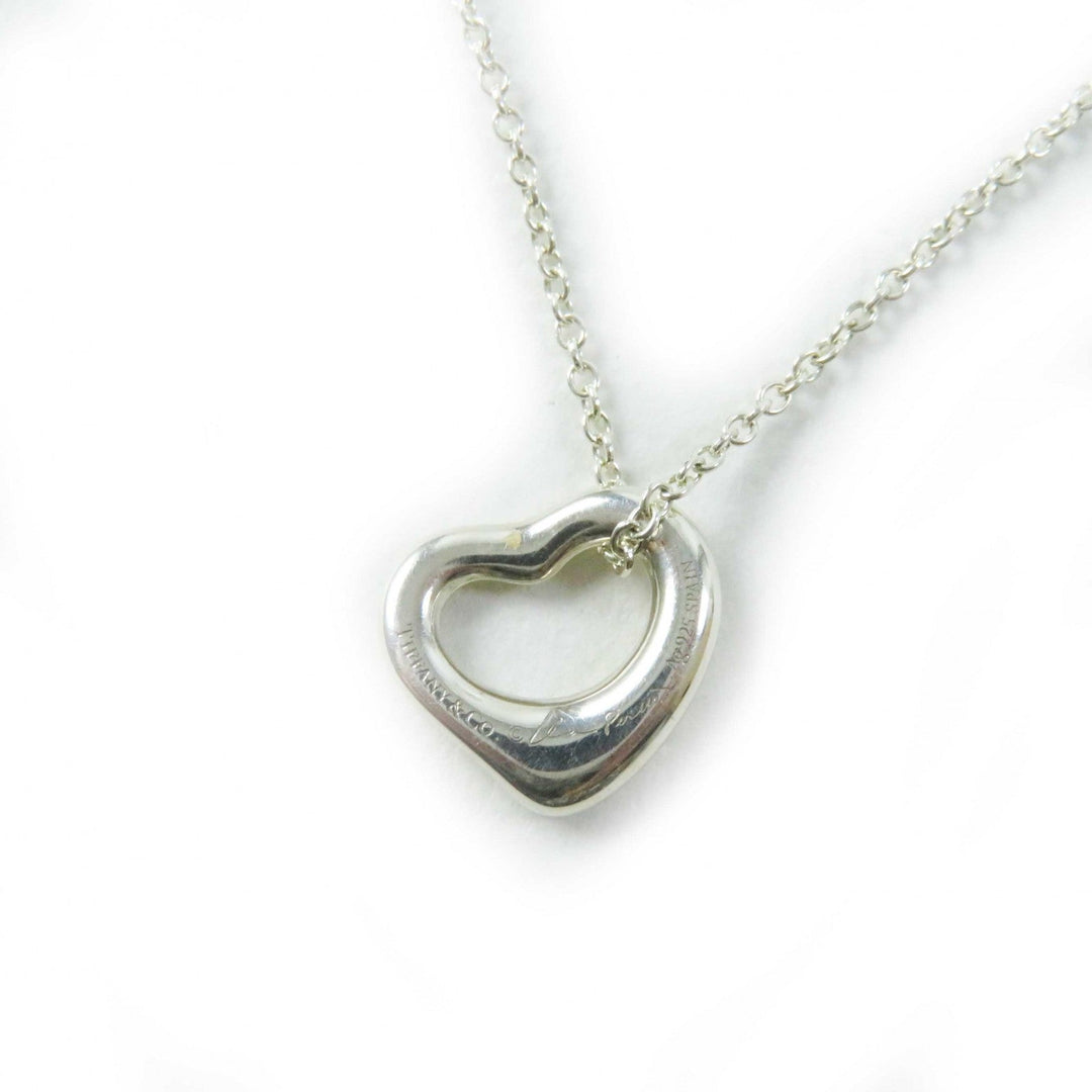 TIFFANY&Co. Necklace Main�FAG925 Silver Petite Open Heart Necklace Women Used Authentic