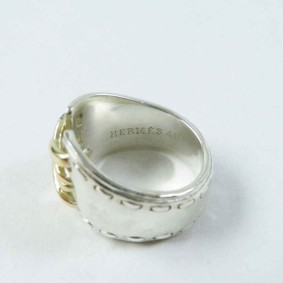 HERMES Ring Main�FAG925 Silver gold Mexico Women Used Authentic