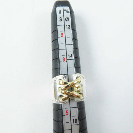 HERMES Ring Main�FAG925 Silver gold Mexico Women Used Authentic