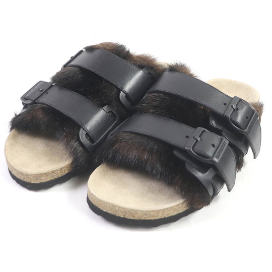 BURBERRY Sandals 8043609 Main: Leather, Part: Faux fur Black brown mens 43 Used Authentic