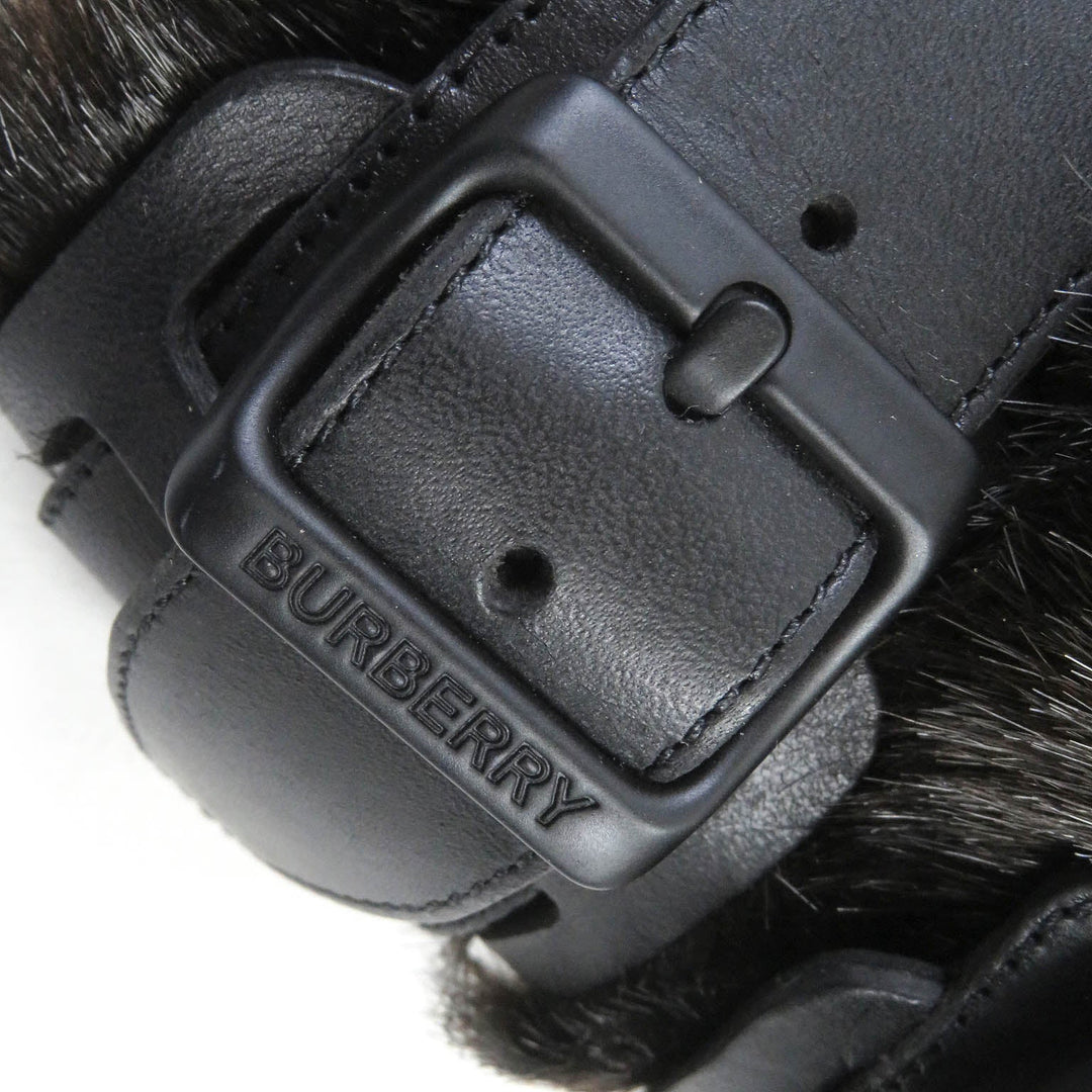 BURBERRY Sandals 8043609 Main: Leather, Part: Faux fur Black brown mens 43 Used Authentic