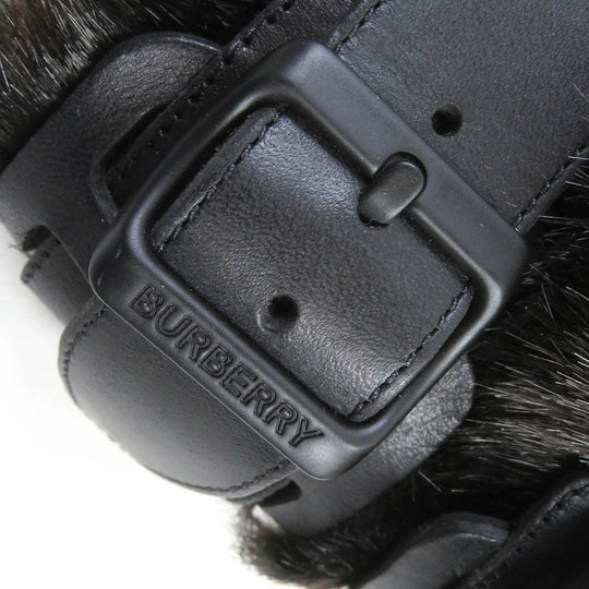 BURBERRY Sandals 8043609 Main: Leather, Part: Faux fur Black brown mens 43 Used Authentic