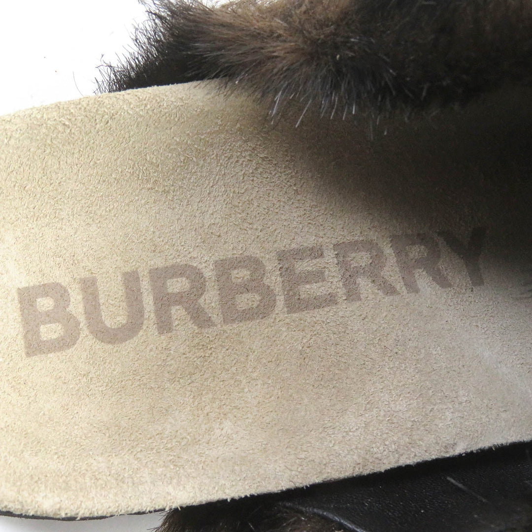 BURBERRY Sandals 8043609 Main: Leather, Part: Faux fur Black brown mens 43 Used Authentic