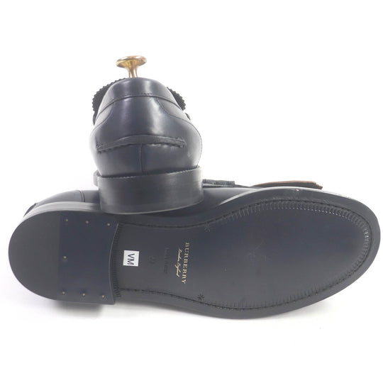 BURBERRY Moccasin Main: Leather Navy brown mens 44 Used Authentic