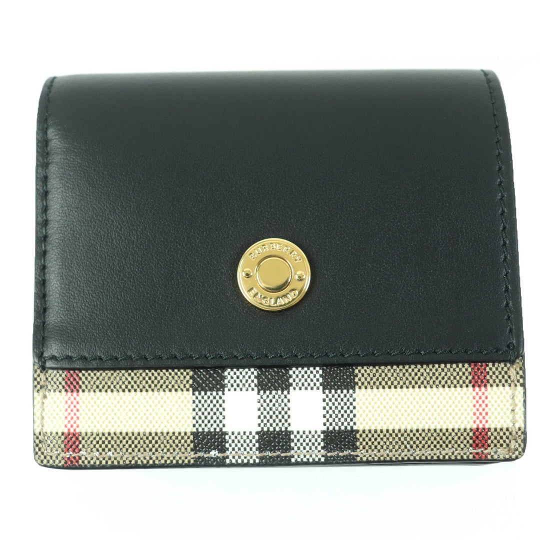 BURBERRY Bifold Wallet 8062285 Leather, Cotton, Polyurethane black Women Used Authentic