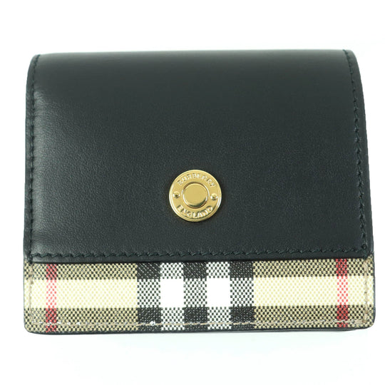 BURBERRY Bifold Wallet 8062285 Leather, Cotton, Polyurethane black Women Used Authentic
