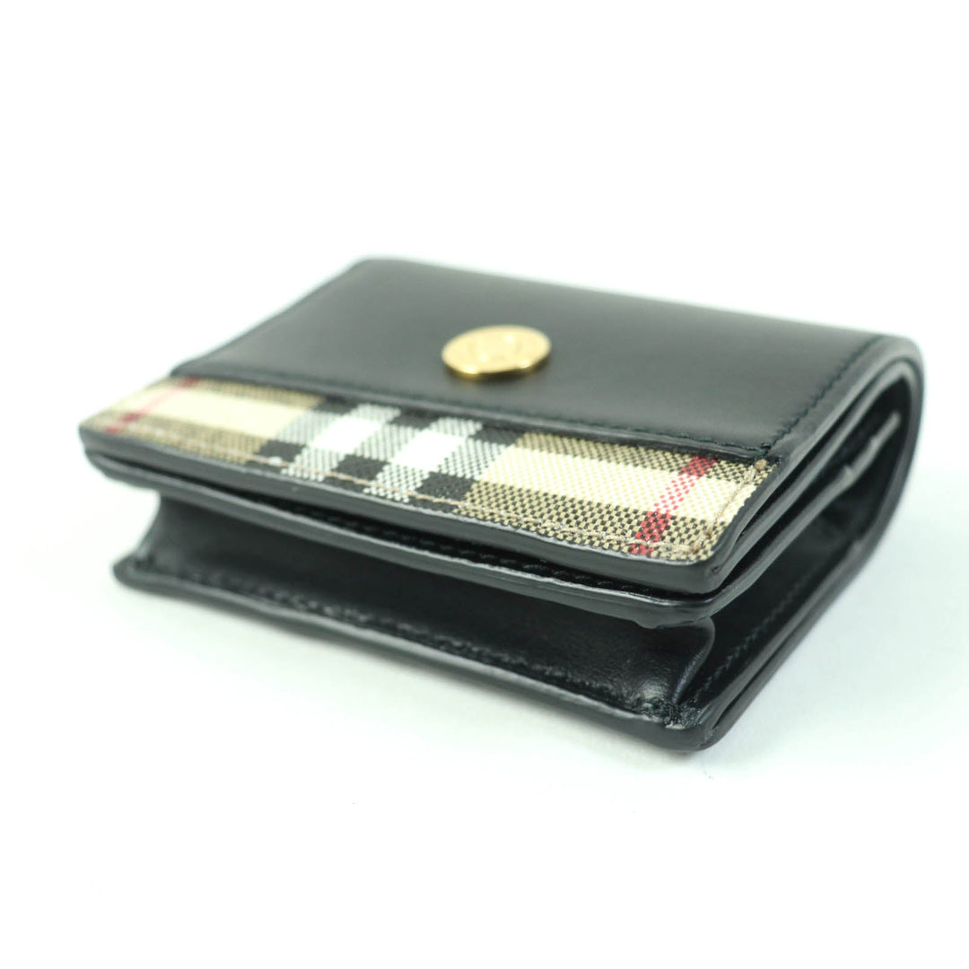 BURBERRY Bifold Wallet 8062285 Leather, Cotton, Polyurethane black Women Used Authentic