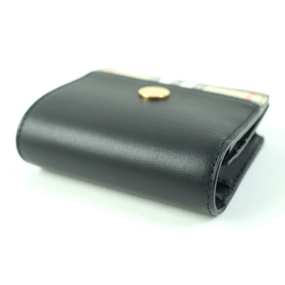 BURBERRY Bifold Wallet 8062285 Leather, Cotton, Polyurethane black Women Used Authentic