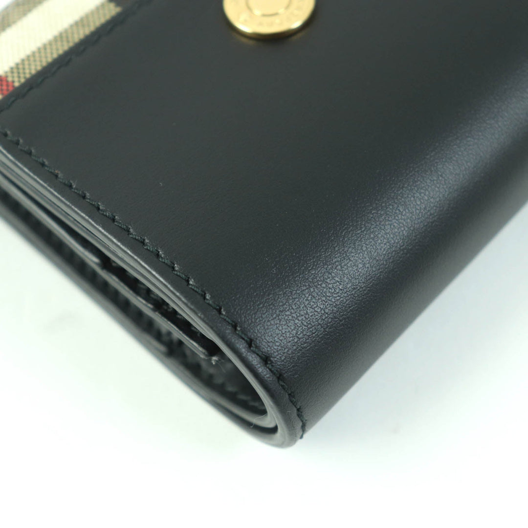 BURBERRY Bifold Wallet 8062285 Leather, Cotton, Polyurethane black Women Used Authentic