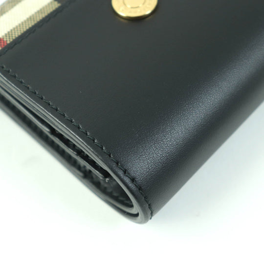 BURBERRY Bifold Wallet 8062285 Leather, Cotton, Polyurethane black Women Used Authentic
